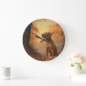 Rhodesian Ridgeback in herfstbladeren val inspirer Grote Klok (Huis)