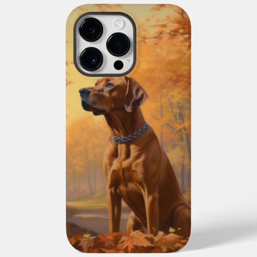 Rhodesian Ridgeback in Herfstbladeren vallen Insp Case-Mate iPhone Case (Achterkant)