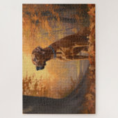 Rhodesian Ridgeback in Herfstbladeren Vallen Insp Legpuzzel (Verticaal)