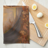 Rhodesian Ridgeback in herfstbladeren vallen inspi Theedoek (Quarter Fold)