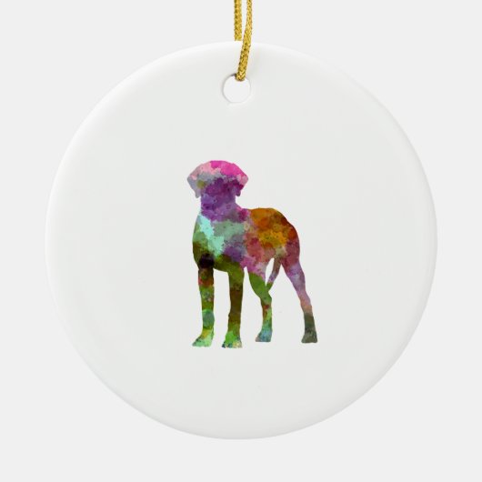 Rhodesian Ridgeback in watercolor Keramisch Ornament (Voorkant)
