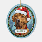 Rhodesian Ridgeback keramische cirkel Ornament (Links)