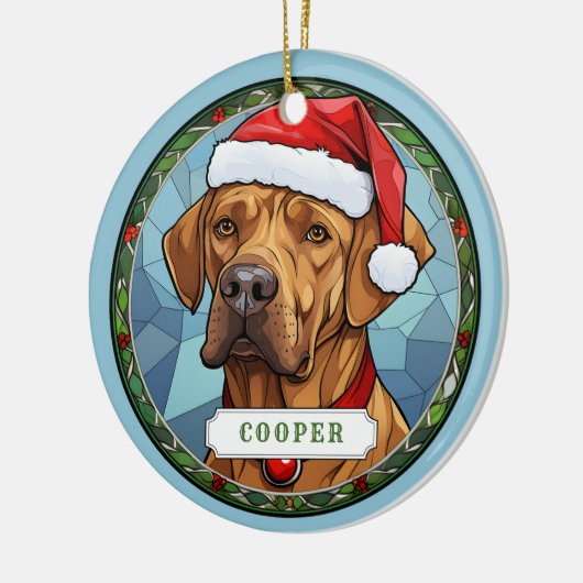Rhodesian Ridgeback keramische cirkel Ornament (Links)