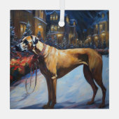 Rhodesian Ridgeback Kerst Feestelijke Periode Glas Ornament (Achterkant)