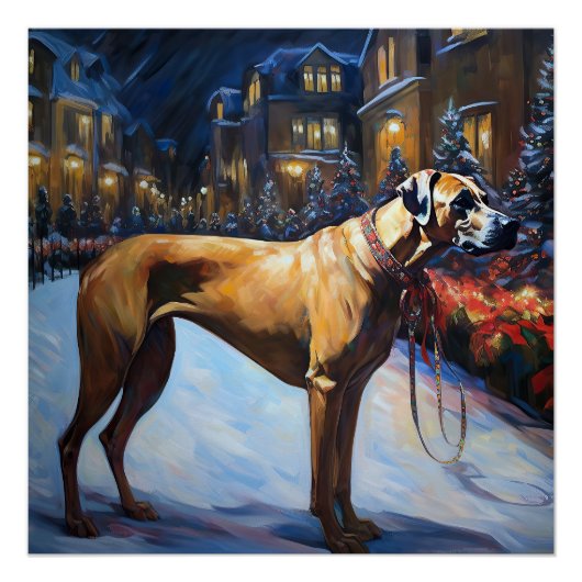 Rhodesian Ridgeback Kerst Feestelijke Periode Perfect Poster (Voorkant)