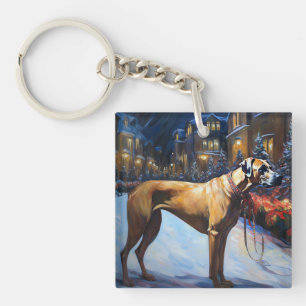 Rhodesian Ridgeback Kerst Feestelijke Periode Sleutelhanger