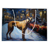 Rhodesian Ridgeback Kerst Feestelijke Tijd Groot Cadeauzakje (Achterkant)