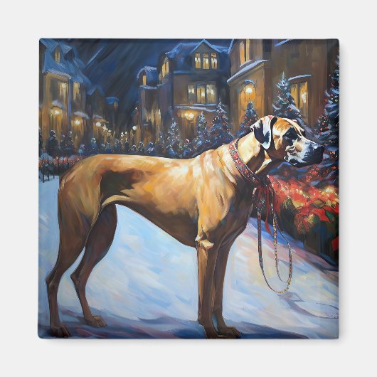 Rhodesian Ridgeback Kerst Feestseizoen Magneet (Voorkant)