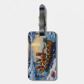 Rhodesian Ridgeback Kerstboot Vakantie Bagagelabel (Achterkant verticaal)