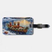 Rhodesian Ridgeback Kerstboot Vakantie Bagagelabel (Achterkant horizontaal)