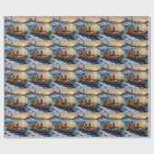 Rhodesian Ridgeback Kerstboot Vakantie Cadeaupapier (Vlak)