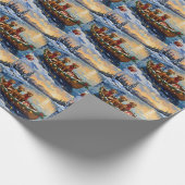 Rhodesian Ridgeback Kerstboot Vakantie Cadeaupapier (Hoek)