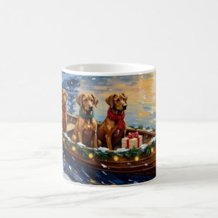 Rhodesian Ridgeback Kerstboot Vakantie Koffiemok