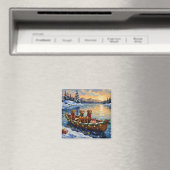 Rhodesian Ridgeback Kerstboot Vakantie Magneet (Insitu (Vaatwasser))