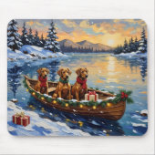 Rhodesian Ridgeback Kerstboot Vakantie Muismat (Voorkant)