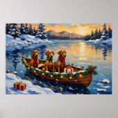 Rhodesian Ridgeback Kerstboot Vakantie Poster (Voorkant)