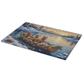 Rhodesian Ridgeback Kerstboot Vakantie Snijplank (Hoek)
