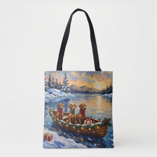 Rhodesian Ridgeback Kerstboot Vakantie Tote Bag (Voorkant)