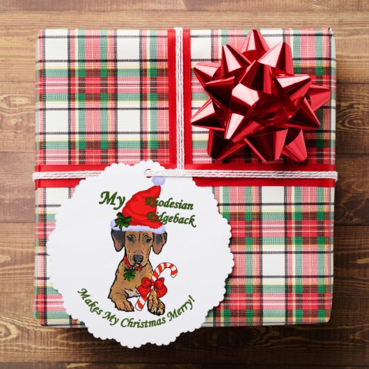 Rhodesian Ridgeback Kerstcadeaus Ornament Kaart (Insitu (Geschenk))