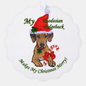 Rhodesian Ridgeback Kerstcadeaus Ornament Kaart (Voorkant)