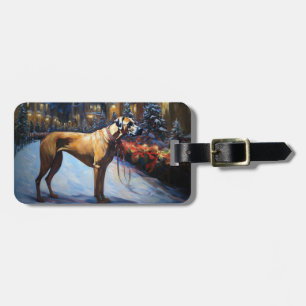 Rhodesian Ridgeback Kerstfeest Seizoen Bagagelabel