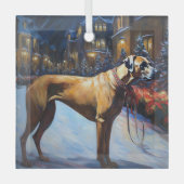 Rhodesian Ridgeback Kerstfeest Seizoen Glas Ornament (Voorkant)