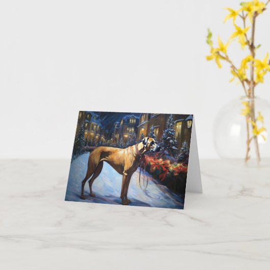 Rhodesian Ridgeback Kerstfeest Seizoen Kaart (Gele Bloem)