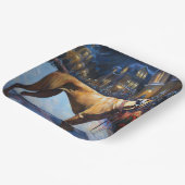 Rhodesian Ridgeback Kerstfeest Seizoen Papieren Bordje (Gebogen)