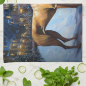 Rhodesian Ridgeback Kerstfeest Seizoen Theedoek (Gevouwen)