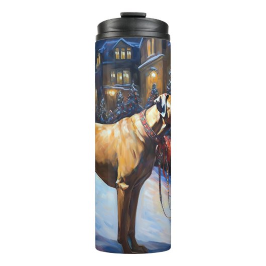 Rhodesian Ridgeback Kerstfeest Seizoen Thermosbeker (Voorkant)