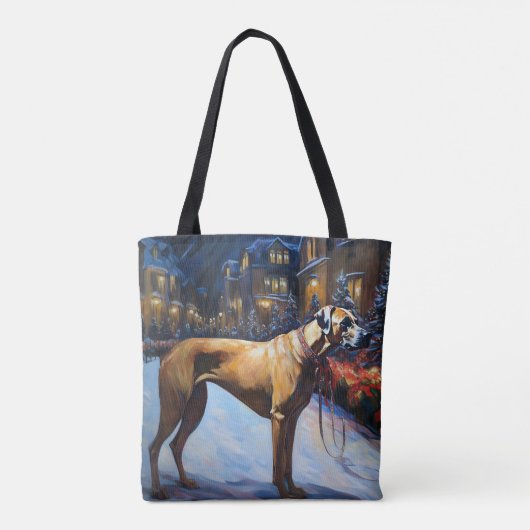 Rhodesian Ridgeback Kerstfeest Seizoen Tote Bag (Achterkant)
