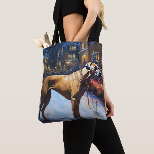Rhodesian Ridgeback Kerstfeest Seizoen Tote Bag (Dichtbij)