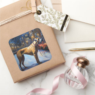 Rhodesian Ridgeback Kerstfeest Seizoen Vierkante Sticker