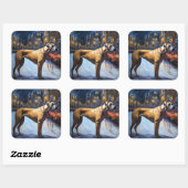 Rhodesian Ridgeback Kerstfeest Seizoen Vierkante Sticker (Vel)