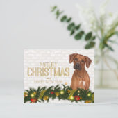 Rhodesian Ridgeback Kerstkaart Feestdagenkaart (Staand voorkant)