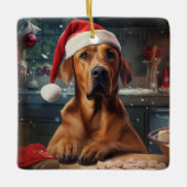 Rhodesian Ridgeback Kerstkoekjes Vakantie Keramisch Ornament (Voorkant)