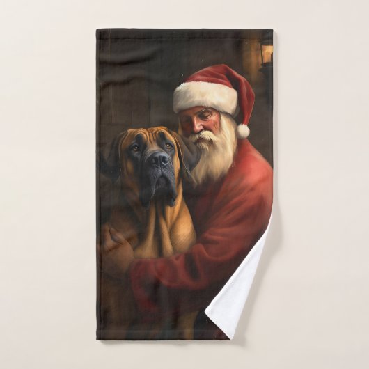 Rhodesian Ridgeback Kerstman Feestelijke Kerstmis Bad Handdoek (Handdoek)
