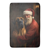 Rhodesian Ridgeback Kerstman Feestelijke Kerstmis Badmat (Voorkant Verticaal)