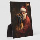 Rhodesian Ridgeback Kerstman Feestelijke Kerstmis Fotoplaat (Zijkant)