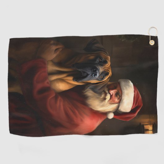 Rhodesian Ridgeback Kerstman Feestelijke Kerstmis Golfhanddoek