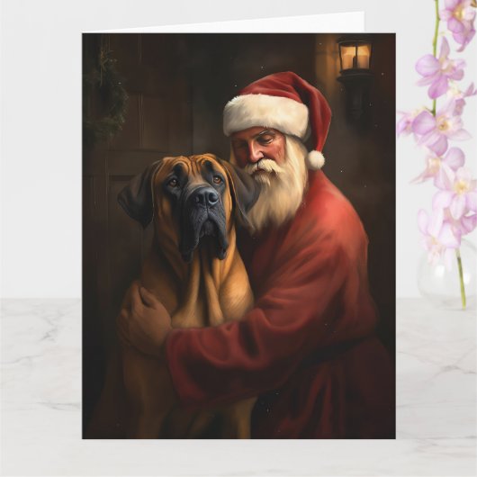 Rhodesian Ridgeback Kerstman Feestelijke Kerstmis Kaart (Orchidee)