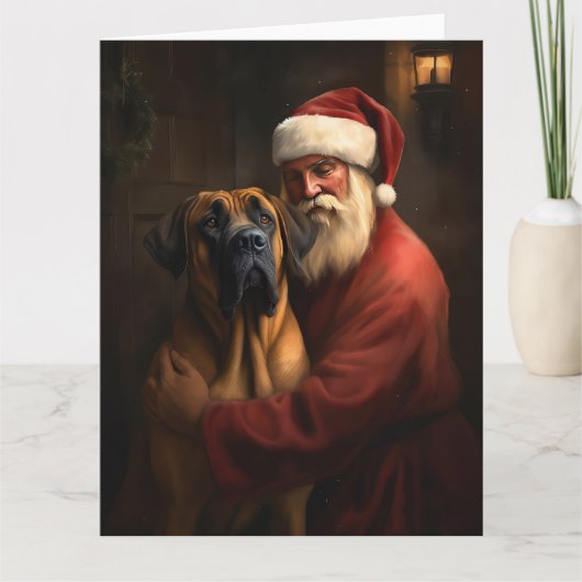 Rhodesian Ridgeback Kerstman Feestelijke Kerstmis Kaart (Voorkant)