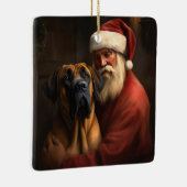 Rhodesian Ridgeback Kerstman Feestelijke Kerstmis Keramisch Ornament (Rechts)