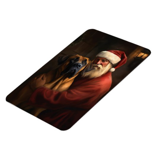 Rhodesian Ridgeback Kerstman Feestelijke Kerstmis Magneet (Linkerzijde)