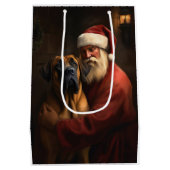 Rhodesian Ridgeback Kerstman Feestelijke Kerstmis Medium Cadeauzakje (Achterkant)