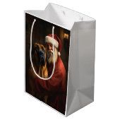 Rhodesian Ridgeback Kerstman Feestelijke Kerstmis Medium Cadeauzakje (Achterkant Gekanteld)