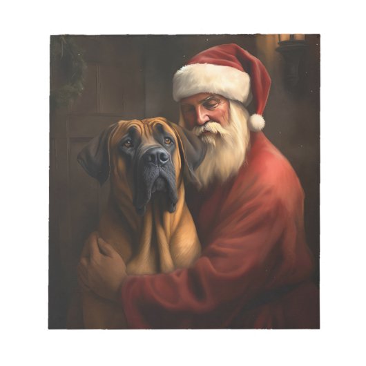 Rhodesian Ridgeback Kerstman Feestelijke Kerstmis Notitieblok (Voorkant)