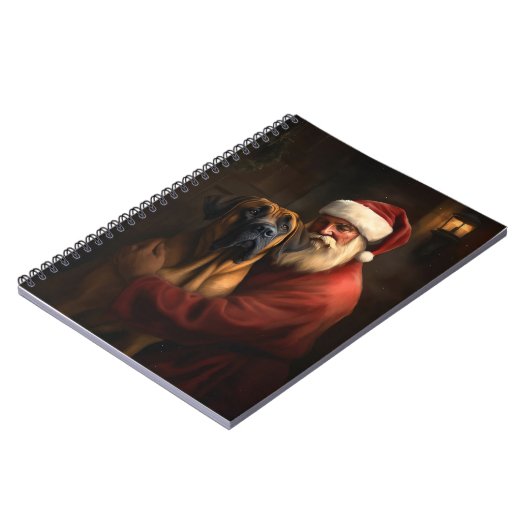 Rhodesian Ridgeback Kerstman Feestelijke Kerstmis Notitieboek (Linkerzijde)