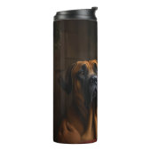 Rhodesian Ridgeback Kerstman Feestelijke Kerstmis Thermosbeker (Gedraaid links)