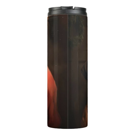 Rhodesian Ridgeback Kerstman Feestelijke Kerstmis Thermosbeker (Achterkant)